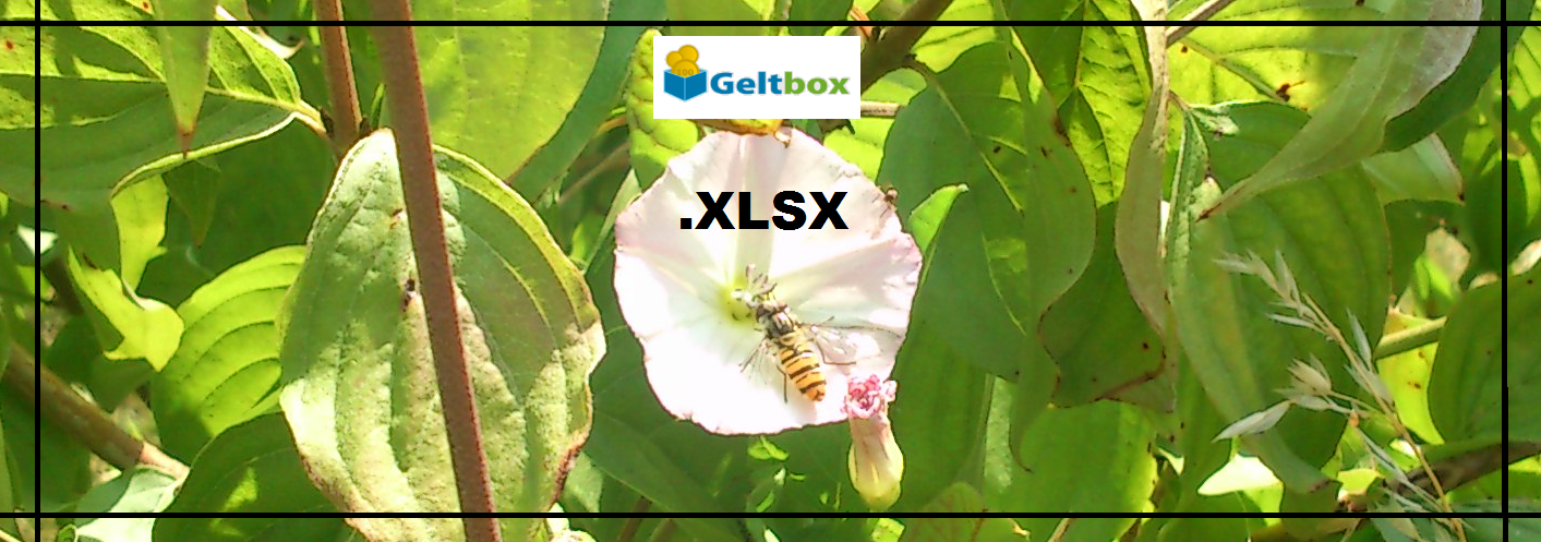 Abeja de un polvo de flores que dice XLSX