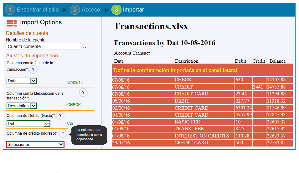 Import Setting in Geltbox
