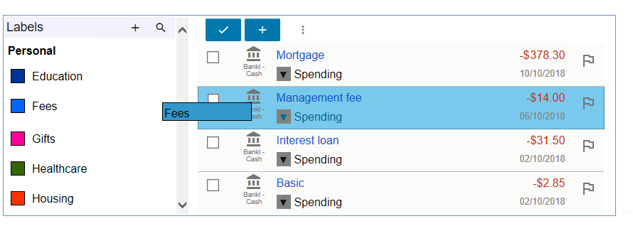 Drag and Drop a Label in Geltbox